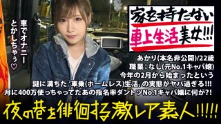 謎だらけの車上生活美女！！！〝住所を持たない〟という発想で、自由気ままにトーキョーをサバイブする超絶美女！！！No. 1キャバ嬢で月に400万は散財しまくっていたという彼女。今までの煌びやかな生活を捨て、なぜ今のような生活に至ったのか…？！聞けば聞くほど過去のディープな人間関係が浮き彫りになっていき、同時に彼女のいやらし過ぎる性癖も顔を出し始め…！！！！：夜の巷を徘徊する〝激レア素人〟！！ 06 MGS