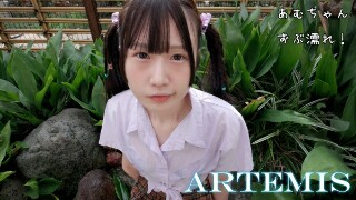 It&apos;s like a bukkake! Gravure idol Amu Himesaki gets soaking wet while wearing her uniform