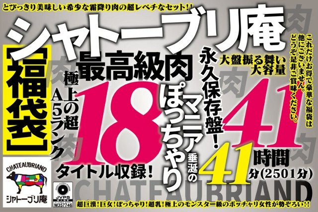 【福袋】Chateaubrian 内含18种超A5级极品肉！胖乎乎的爱好者都将垂涎的永久记录！大型演出、大容量41小时41分钟（2501分钟）