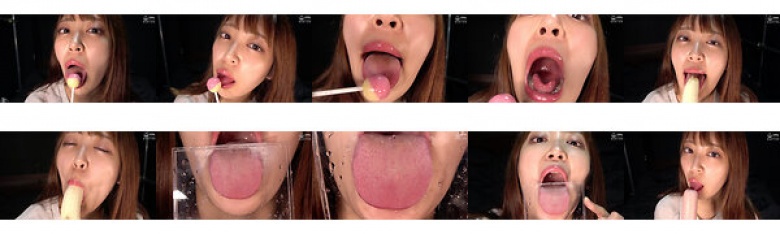 Kagami Sara-chan's naughty tongue licking candy, banana, sausage and tongue tongue observation!:SampleImage