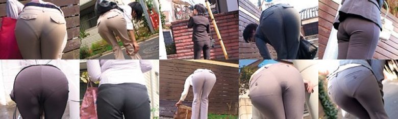 パンティーラインを狙え！ローアングル！バックショット！追跡！盗撮！街角OL密着パンツスーツ パンティーラインGET！ 126名:サンプル画像