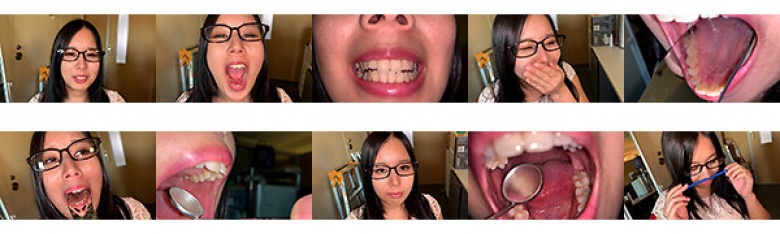 Let's enjoy the teeth of a beautiful woman with huge glasses YO! Shiori Tsukada:SampleImage